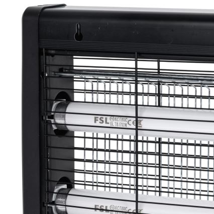 Brilagi - Trampa eléctrica para insectos 2xUV/18W/230V 100 m2 negro