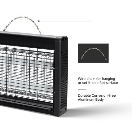 Brilagi - Trampa eléctrica para insectos 2xUV/18W/230V 100 m2 negro