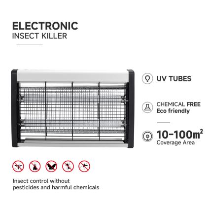 Brilagi - Trampa eléctrica para insectos 2xUV/20W/230V 100 m2