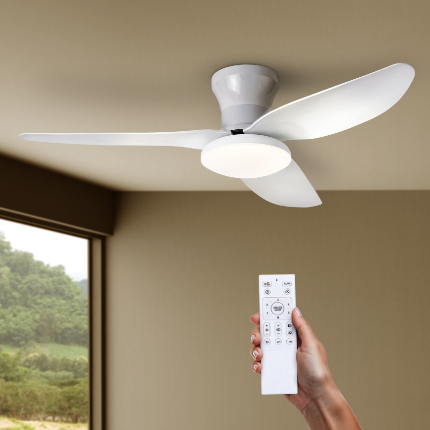 Brilagi - Ventilador de techo LED regulable LED/30W/230V 3000-6500K blanco + mando a distancia