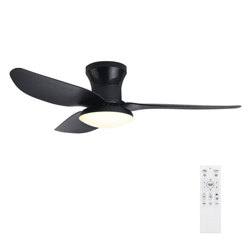 Brilagi - Ventilador de techo LED regulable LED/30W/230V 3000-6500K negro + mando a distancia