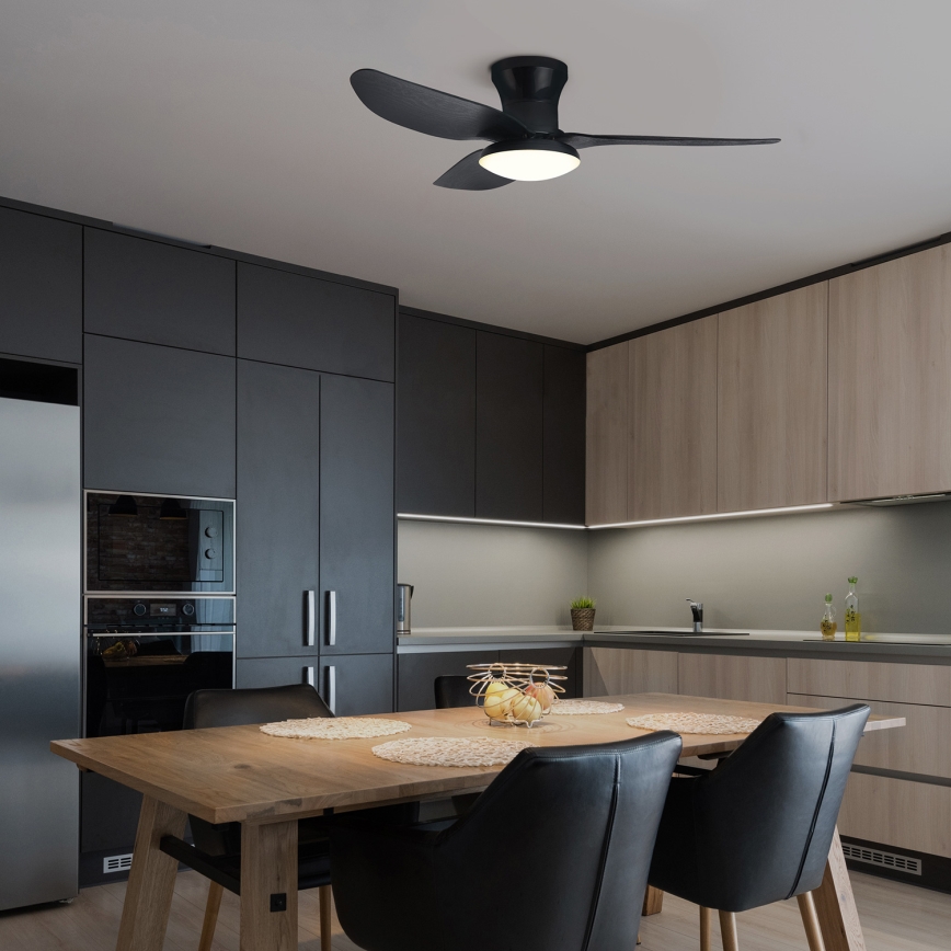 Brilagi - Ventilador de techo LED regulable LED/30W/230V 3000-6500K negro + mando a distancia