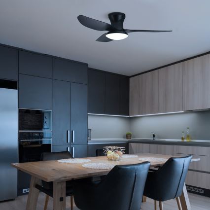 Brilagi - Ventilador de techo LED regulable LED/30W/230V 3000-6500K negro + mando a distancia