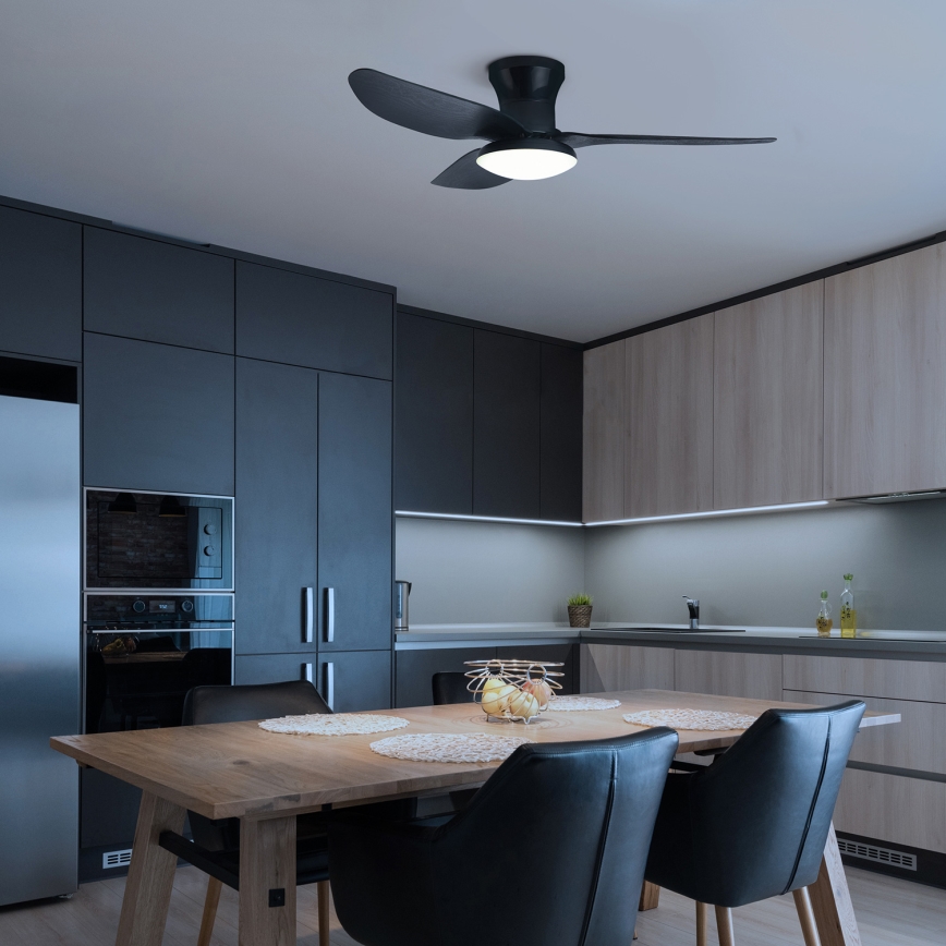 Brilagi - Ventilador de techo LED regulable LED/30W/230V 3000-6500K negro + mando a distancia
