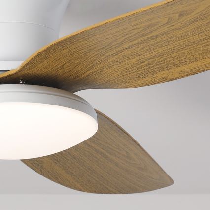 Brilagi - Ventilador de techo LED regulable LED/30W/230V 3000-6500K blanco/marrón + control remoto