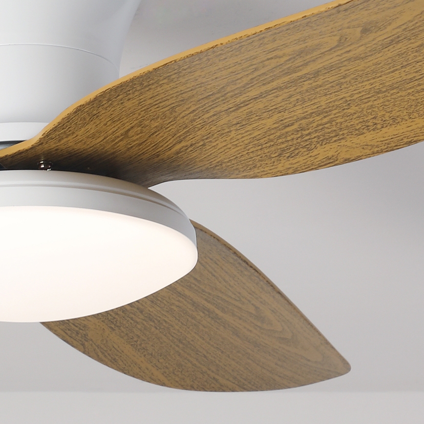 Brilagi - Ventilador de techo LED regulable LED/30W/230V 3000-6500K blanco/marrón + control remoto