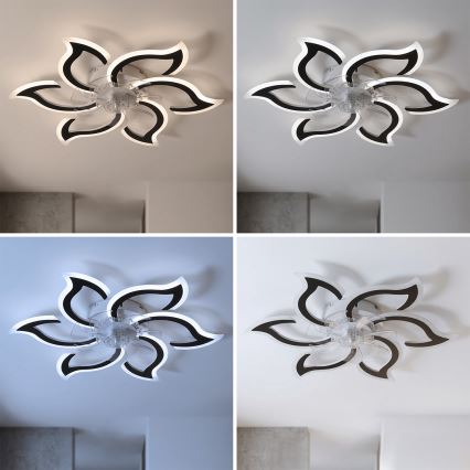 Brilagi - Ventilador de techo con luz LED regulable LED/34W/230V, diámetro 83 cm, negro + mando a distancia