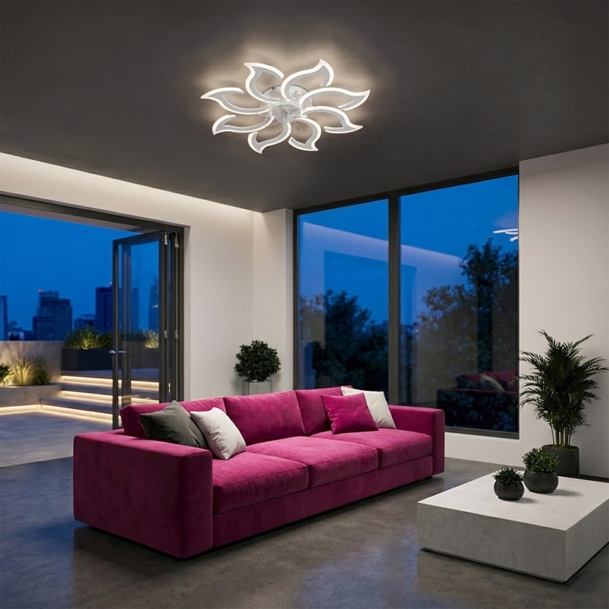 Brilagi - Ventilador de techo LED regulable LED/44W/230V Ø 90 cm blanco + mando a distancia