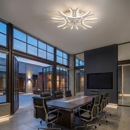 Brilagi - Ventilador de techo regulable con luz LED 70 W/230 V, Ø 76 cm, blanco + mando a distancia