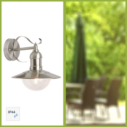 Brilliant - Aplique de exterior ARTO 1xE27/60W/230V IP44 cromo brillante