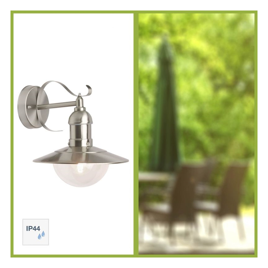 Brilliant - Aplique de exterior ARTO 1xE27/60W/230V IP44 cromo brillante