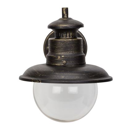 Brilliant - Aplique de exterior ARTU 1xE27/60W/230V IP44 pátina/dorado