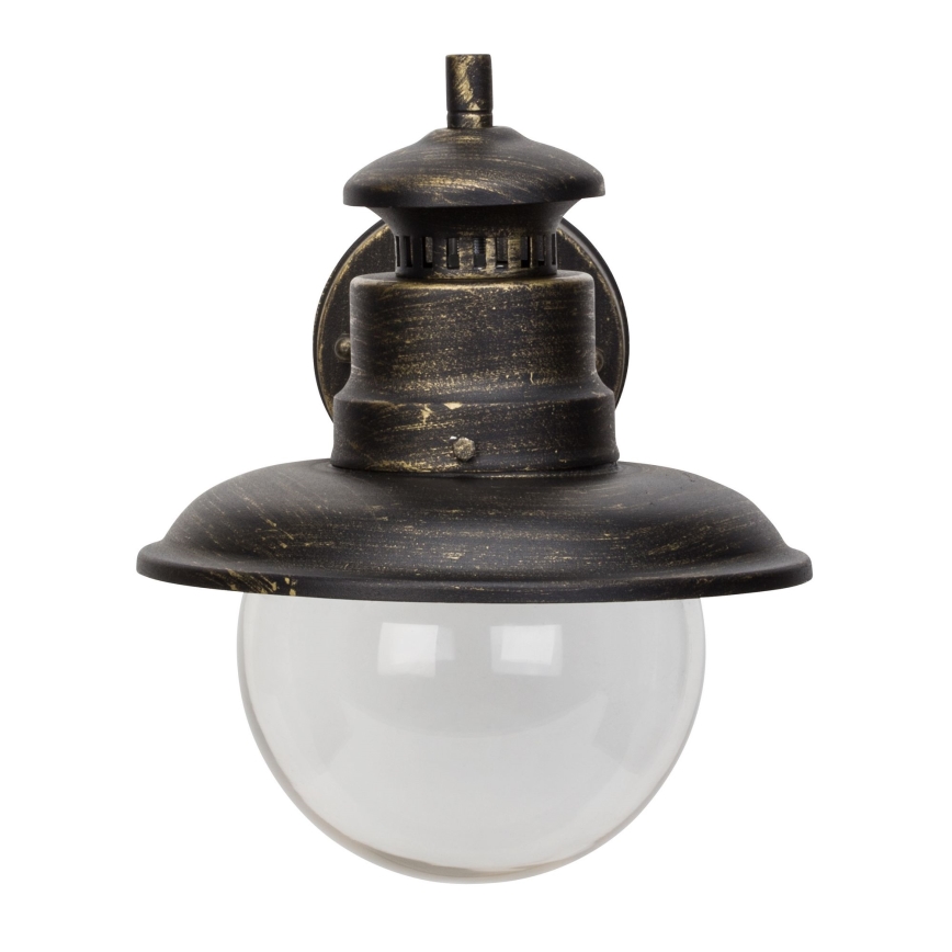 Brilliant - Aplique de exterior ARTU 1xE27/60W/230V IP44 pátina/dorado