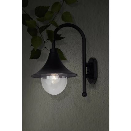 Brilliant - Aplique de exterior BERNA 1xE27/60W/230V IP44 negro