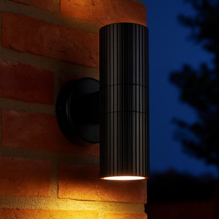 Brilliant - Aplique de exterior KEOLA 2xGU10/10W/230V IP44 negro