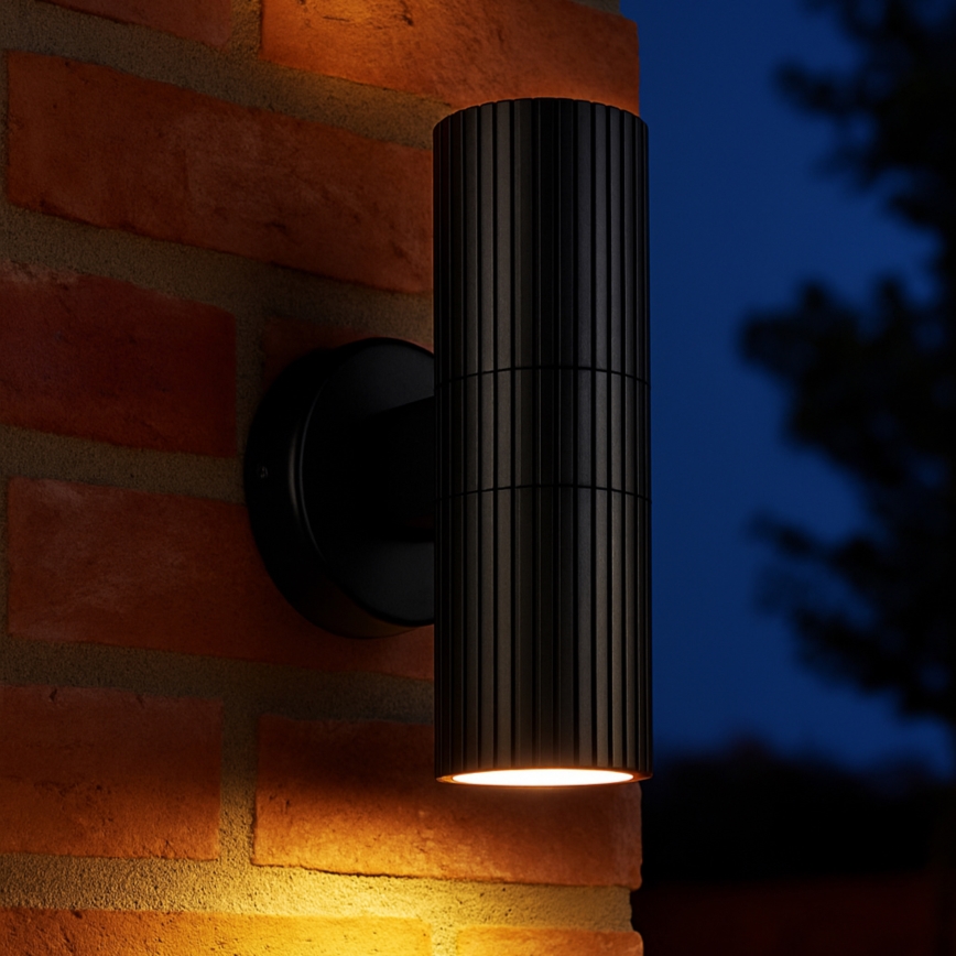 Brilliant - Aplique de exterior KEOLA 2xGU10/10W/230V IP44 negro