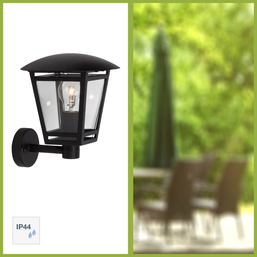 Brilliant - Aplique de pared exterior RILEY 1xE27/40W/230V IP44 negro