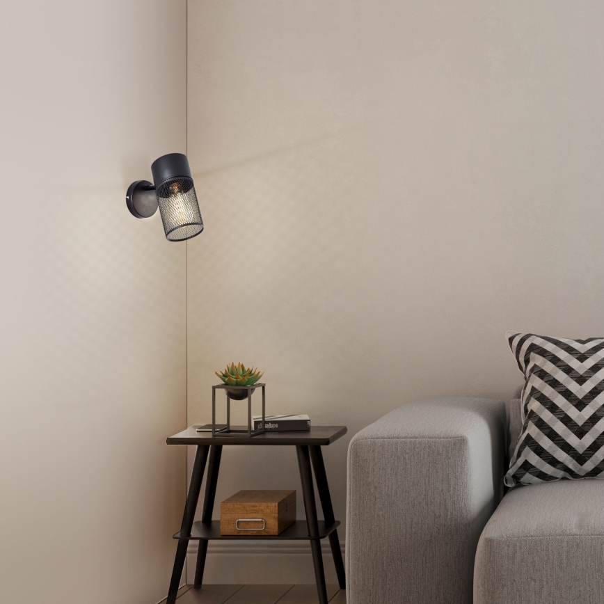 Brilliant - Aplique de pared orientable KAMOLO 1xE27/40W/230V negro