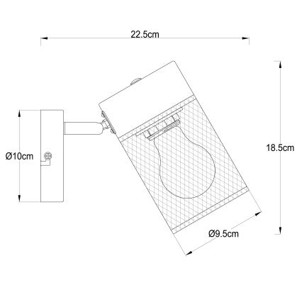 Brilliant - Aplique de pared orientable KAMOLO 1xE27/40W/230V negro