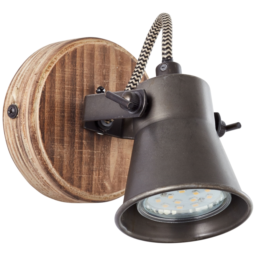 Brilliant - Aplique de pared orientable SEED 1xGU10/5W/230V negro/marrón