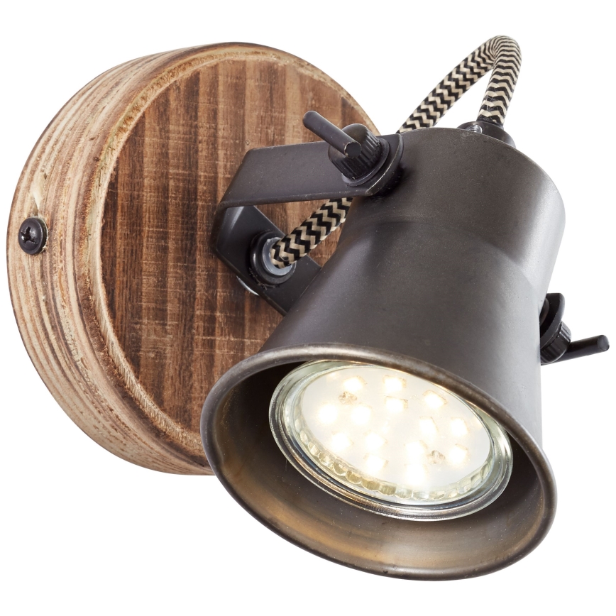 Brilliant - Aplique de pared orientable SEED 1xGU10/5W/230V negro/marrón