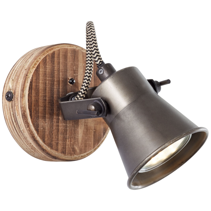 Brilliant - Aplique de pared orientable SEED 1xGU10/5W/230V negro/marrón