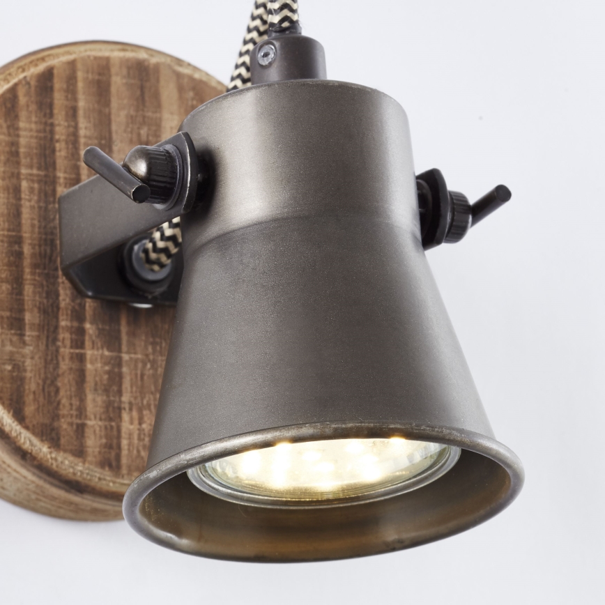 Brilliant - Aplique de pared orientable SEED 1xGU10/5W/230V negro/marrón