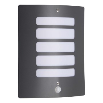 Brilliant - Aplique de pared para exteriores con sensor de movimiento y sensor crepuscular TODD 1xE27/60W/230V IP44 antracita