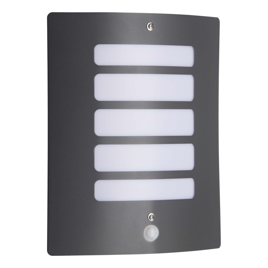 Brilliant - Aplique de pared para exteriores con sensor de movimiento y sensor crepuscular TODD 1xE27/60W/230V IP44 antracita