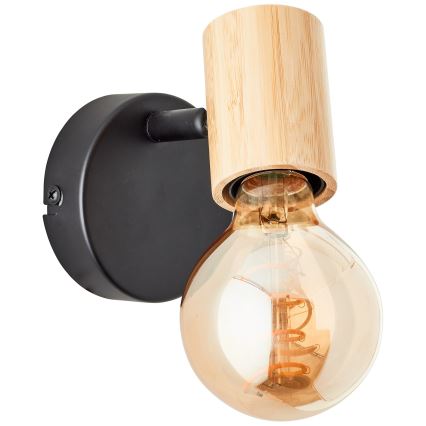 Brilliant - Aplique de pared tipo foco KERRY 1xE27/40W/230V bambú