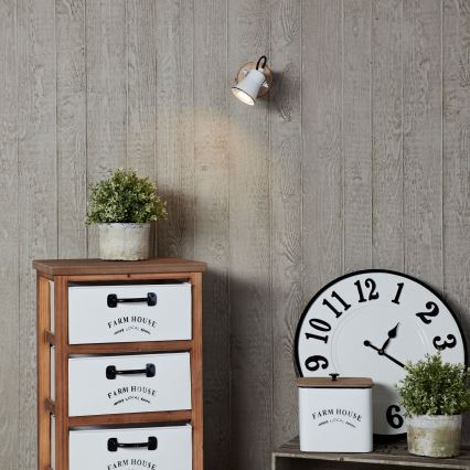Brilliant - Aplique de pared tipo foco SEED 1xGU10/5W/230V blanco/beige