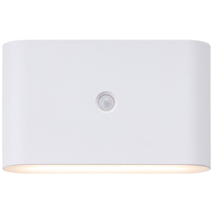 Brilliant - Aplique LED de exterior recargable con sensor XINO LED/3W/5V 3600 mAh IP44 blanco
