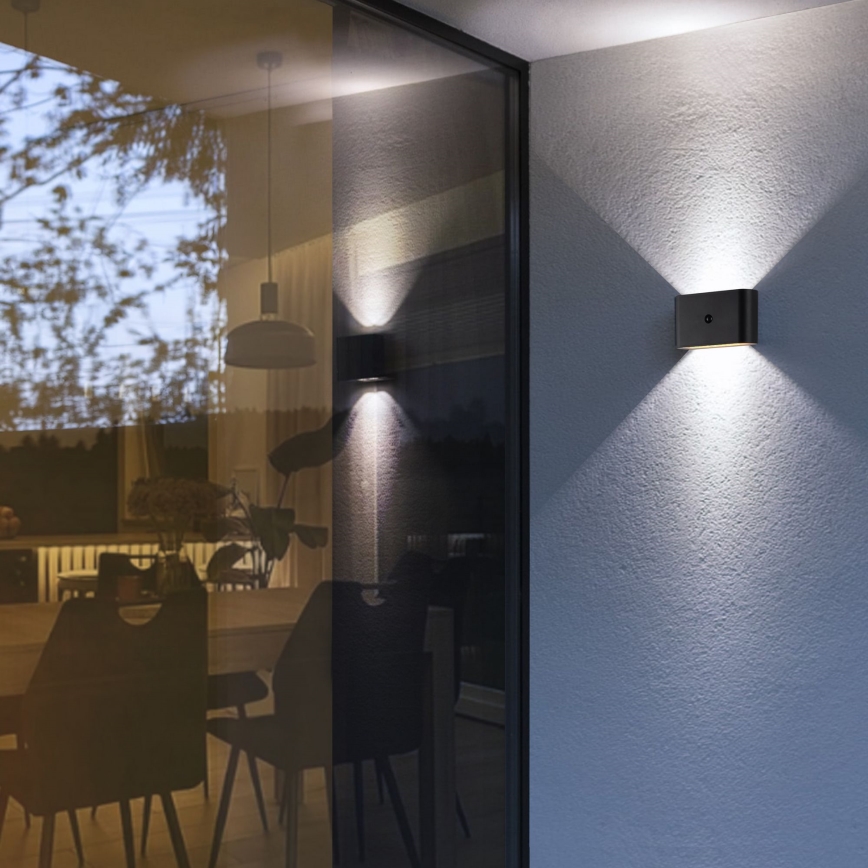 Brilliant - Aplique LED de exterior recargable con sensor XINO LED/3W/5V 3600 mAh IP44 negro