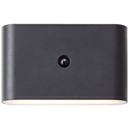Brilliant - Aplique LED de exterior recargable con sensor XINO LED/3W/5V 3600 mAh IP44 negro