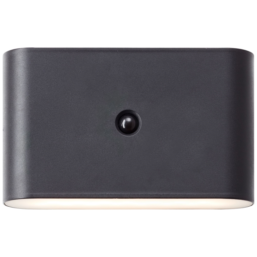Brilliant - Aplique LED de exterior recargable con sensor XINO LED/3W/5V 3600 mAh IP44 negro