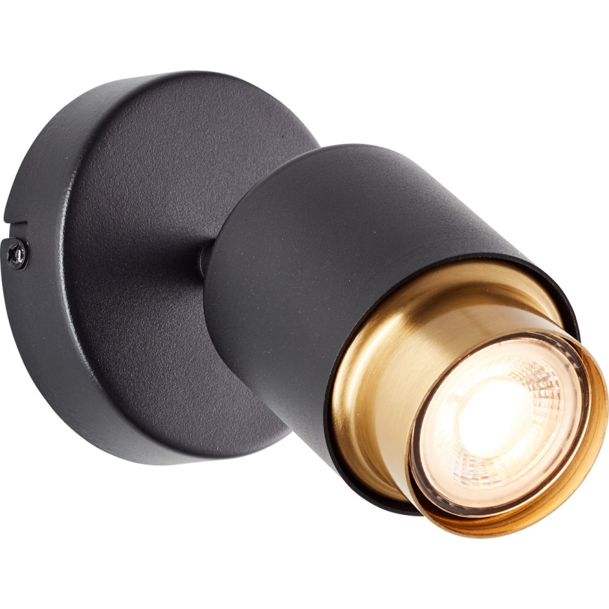 Brilliant - Aplique LED orientable de pared COVELO 1xGU10/5W/230V negro/dorado