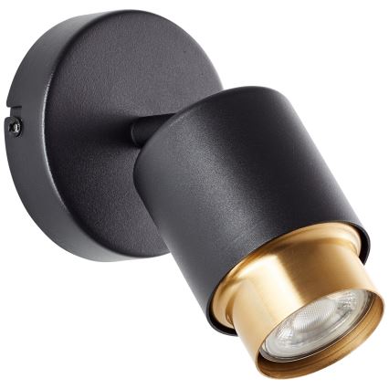 Brilliant - Aplique LED orientable de pared COVELO 1xGU10/5W/230V negro/dorado