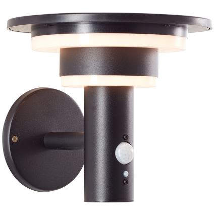 Brilliant - Aplique LED solar con sensor GARVINA LED/3W/3,7V 2000 mAh IP44 negro