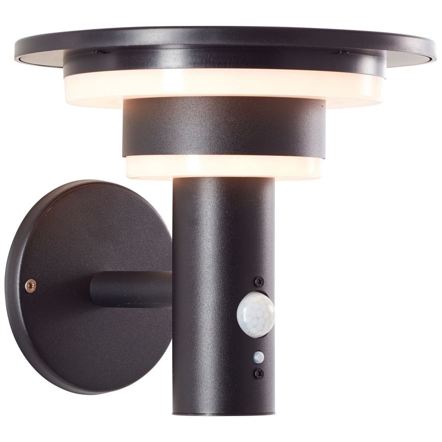 Brilliant - Aplique LED solar con sensor GARVINA LED/3W/3,7V 2000 mAh IP44 negro