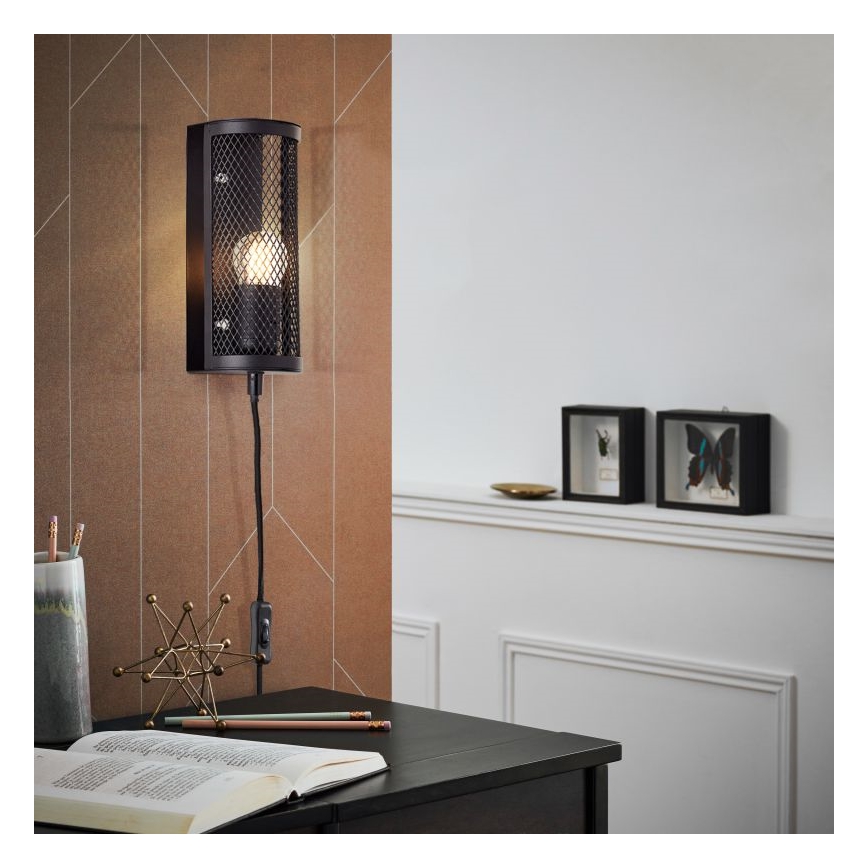 Brilliant - Aplique MAZE 1xE27/40W/230V negro