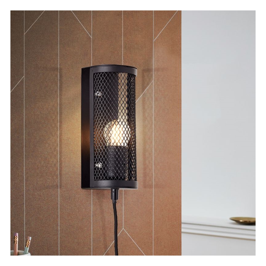 Brilliant - Aplique MAZE 1xE27/40W/230V negro
