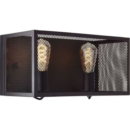 Brilliant - Aplique MAZE 2xE27/40W/230V negro
