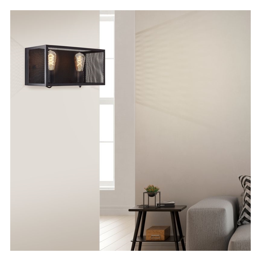 Brilliant - Aplique MAZE 2xE27/40W/230V negro
