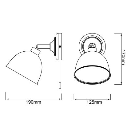 Brilliant - Foco de pared TELIO 1xE14/28W/230V gris