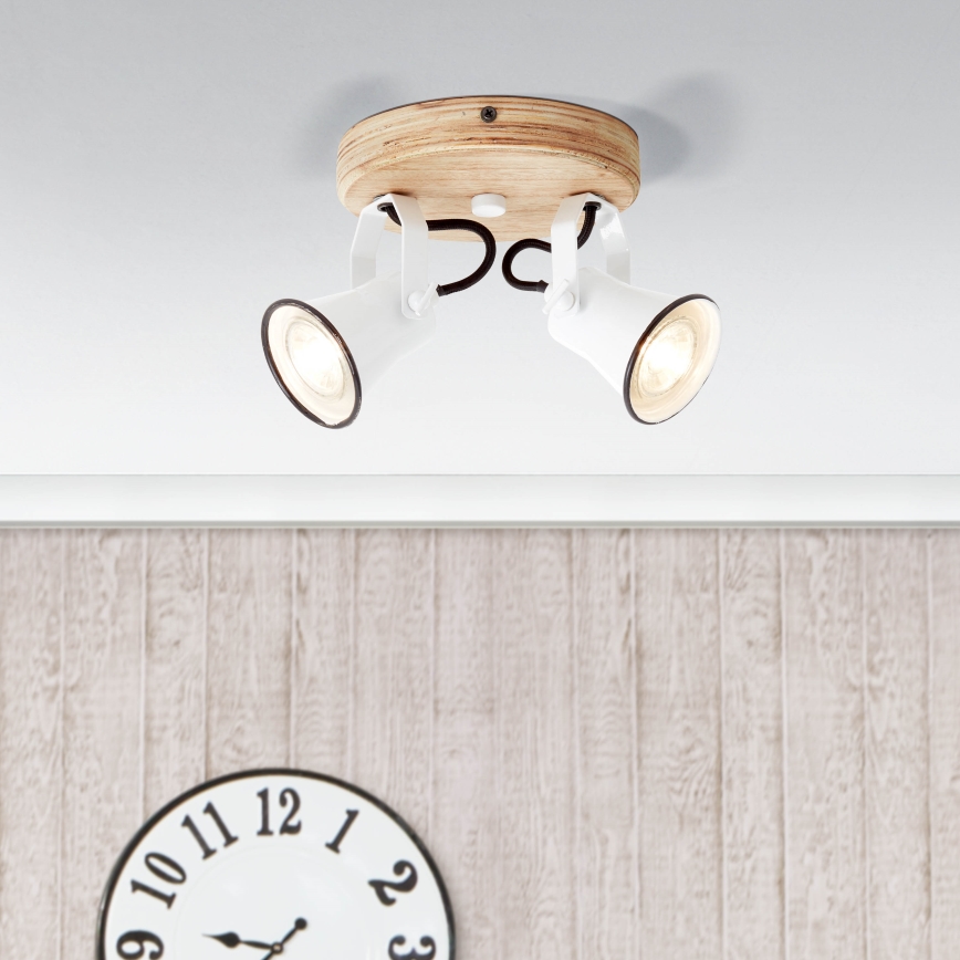 Brilliant - Foco de techo SEED 2xGU10/5W/230V blanco/beige