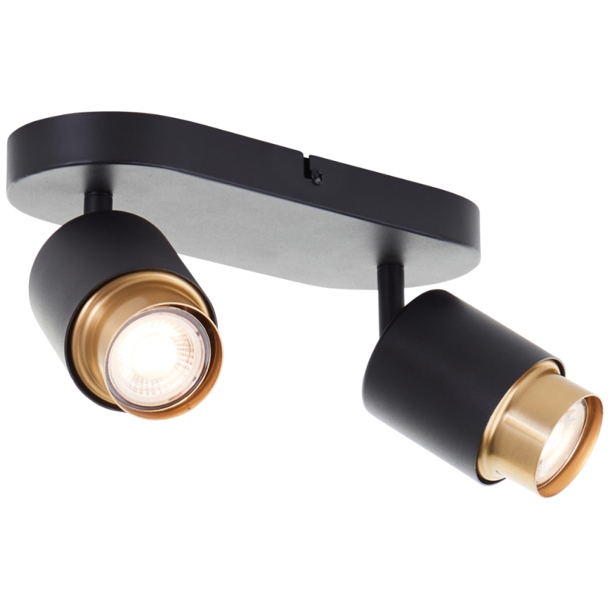 Brilliant - Foco LED COVELO 2xGU10/5W/230V negro/dorado