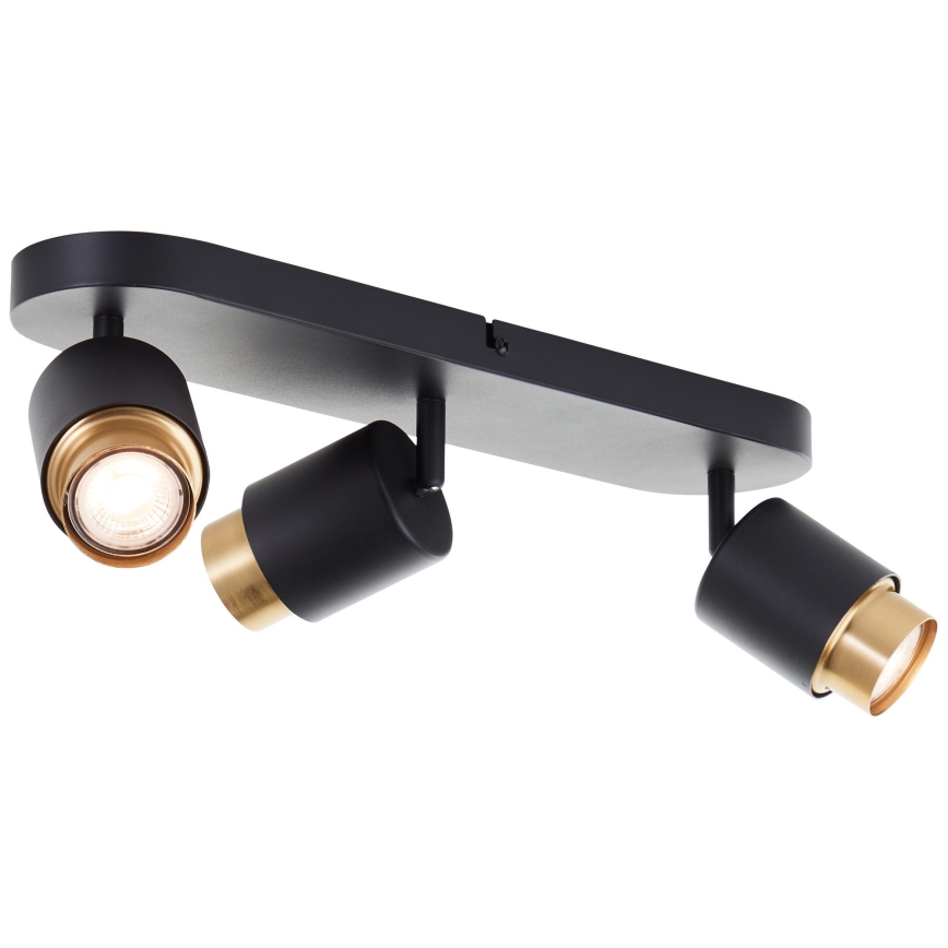 Brilliant - Foco LED COVELO 3xGU10/5W/230V negro/dorado