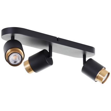 Brilliant - Foco LED COVELO 3xGU10/5W/230V negro/dorado
