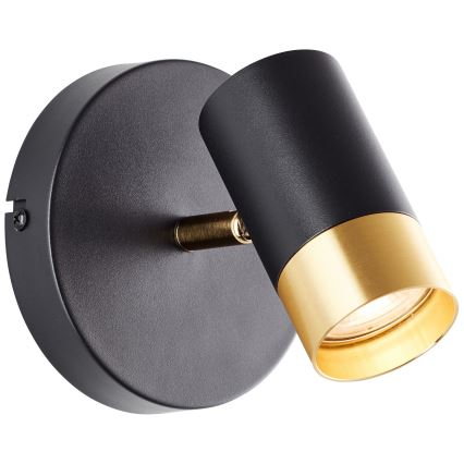Brilliant - Foco LED de pared orientable VIGOLO 1xGU10/5W/230V negro/dorado
