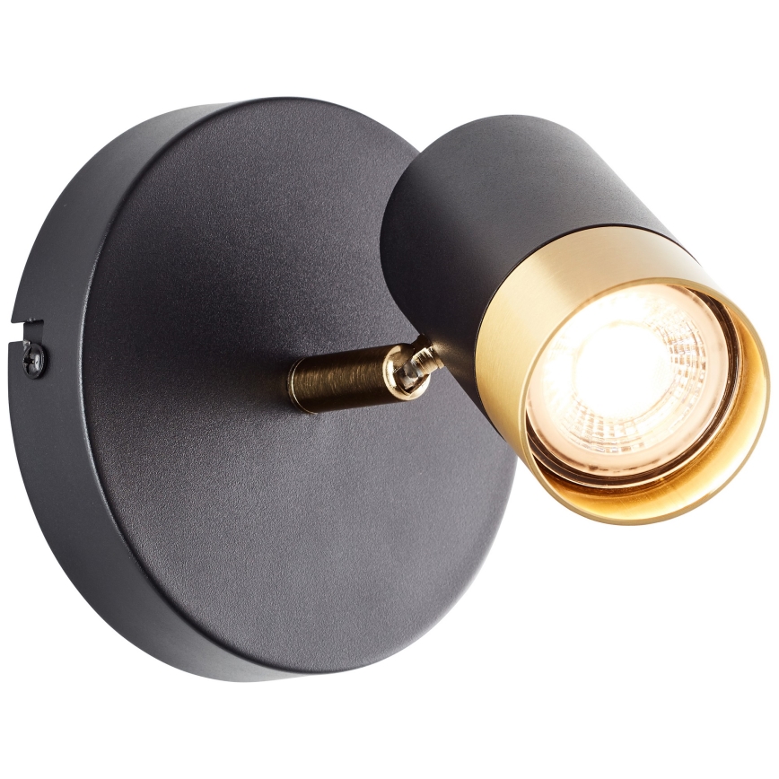 Brilliant - Foco LED de pared orientable VIGOLO 1xGU10/5W/230V negro/dorado